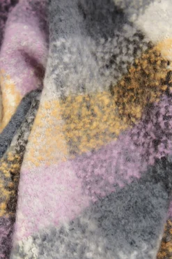 M&Co Yours Yours Purple Check Print Super Soft Scarf>Women Scarves