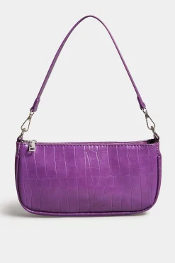 M&Co Yours Yours Purple Faux Croc Shoulder Bag><noscript><img width=