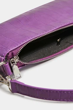M&Co Yours Yours Purple Faux Croc Shoulder Bag><noscript><img width=