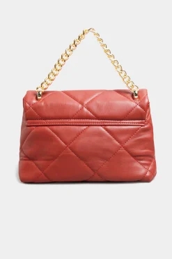 M&Co Yours Yours Red Quilted Chain Handle Bag><noscript><img width=