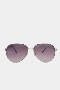 M&Co Yours Yours Silver Aviator Frame Sunglasses>Women Sunglasses