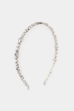 M&Co Yours Yours Silver Diamante Thin Headband>Women Hair Accessories
