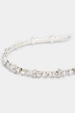 M&Co Yours Yours Silver Diamante Thin Headband><noscript><img width=