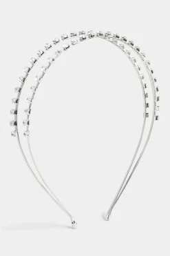 M&Co Yours Yours Silver Diamante Double Headband><noscript><img width=