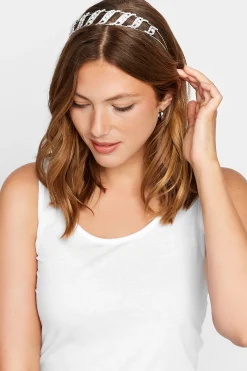 M&Co Yours Yours Silver Diamante Swirl Headband>Women Hair Accessories
