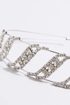 M&Co Yours Yours Silver Diamante Swirl Headband><noscript><img width=