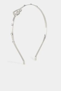 M&Co Yours Yours Silver Diamante Heart Headband>Women Hair Accessories