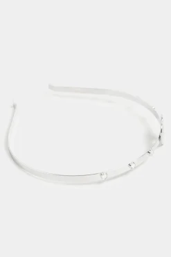M&Co Yours Yours Silver Diamante Heart Headband><noscript><img width=