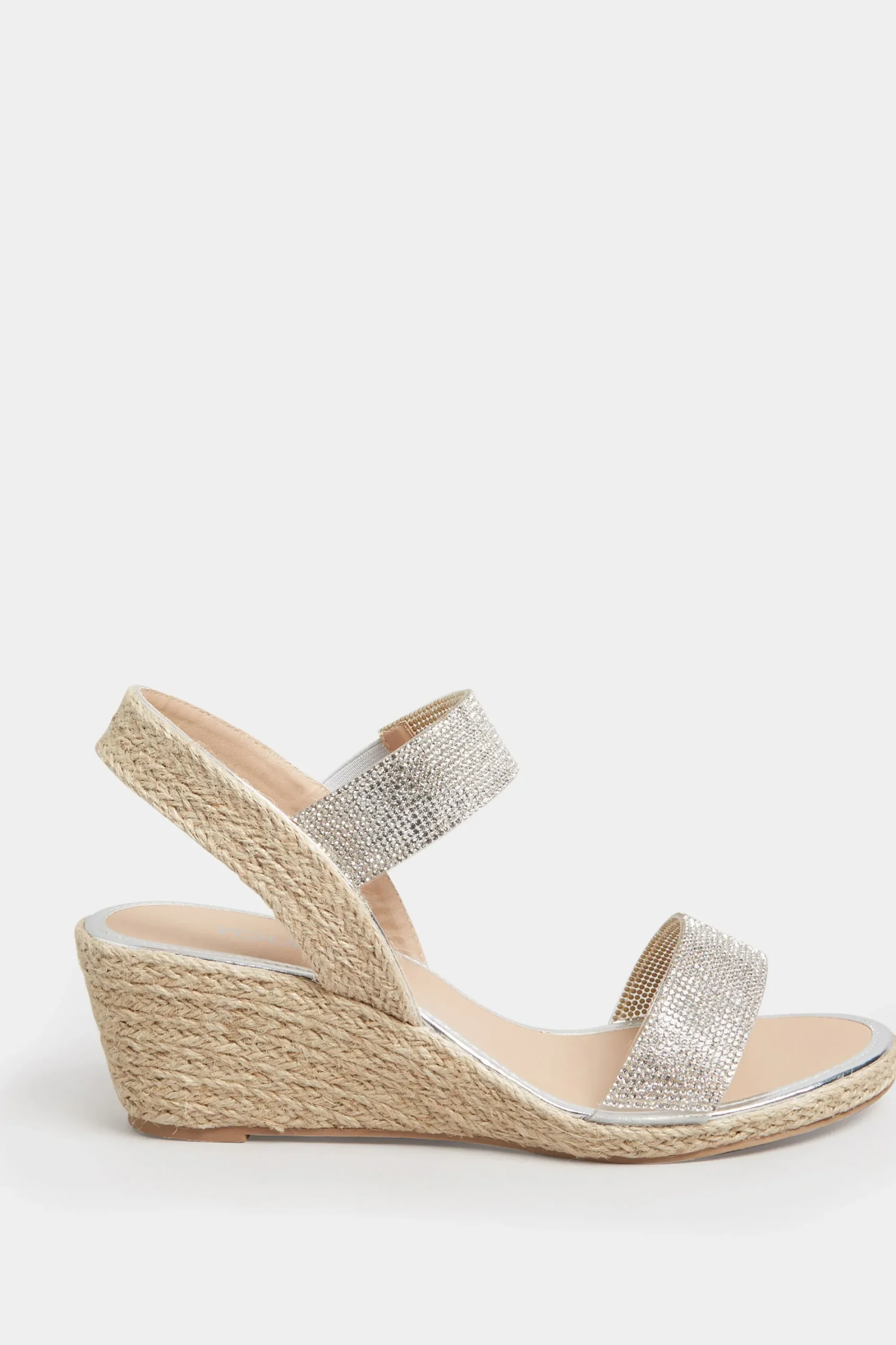 M&Co Yours Yours Silver Espadrille Wedge Sandals In Wide E Fit & Extra Wide Eee Fit>Women Heels