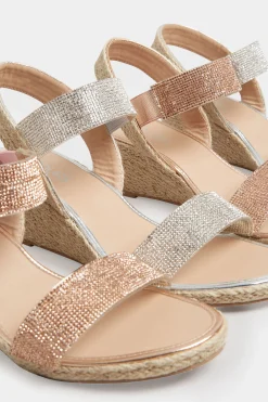 M&Co Yours Yours Silver Espadrille Wedge Sandals In Wide E Fit & Extra Wide Eee Fit><noscript><img width=
