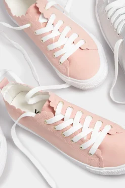 M&Co Yours Yours Silver Scalloped Edge Trainers In Wide E Fit><noscript><img width=