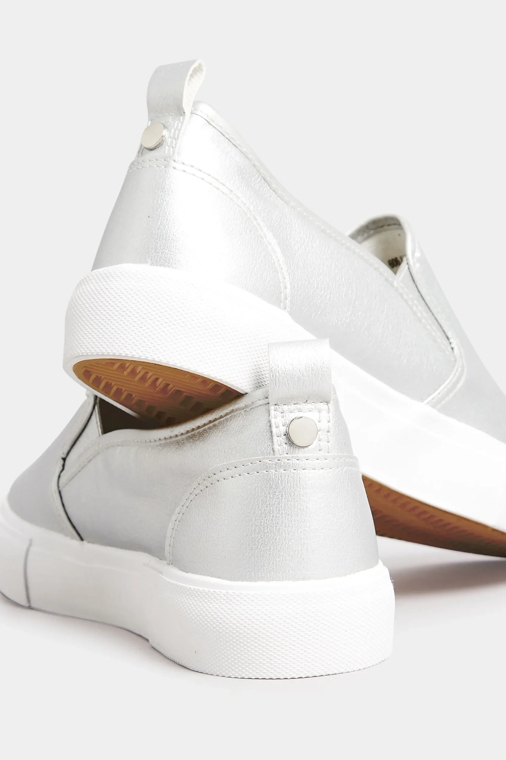 M&Co Yours Yours Silver Slip-On Trainers In Wide E Fit>Women Flat Shoes