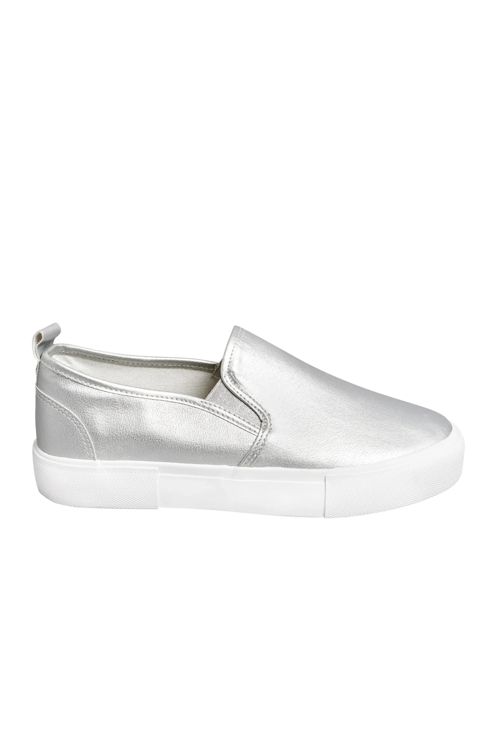 M&Co Yours Yours Silver Slip-On Trainers In Wide E Fit>Women Flat Shoes