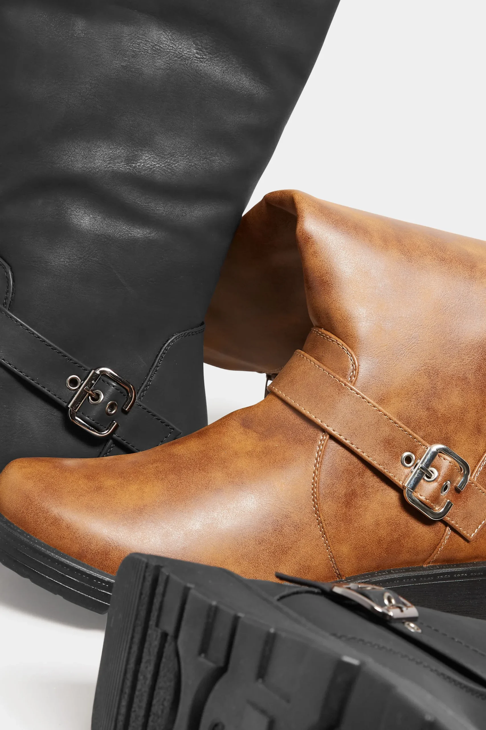 M&Co Yours Yours Tan Brown Knee High Wedge Boots In Wide E Fit>Women Boots