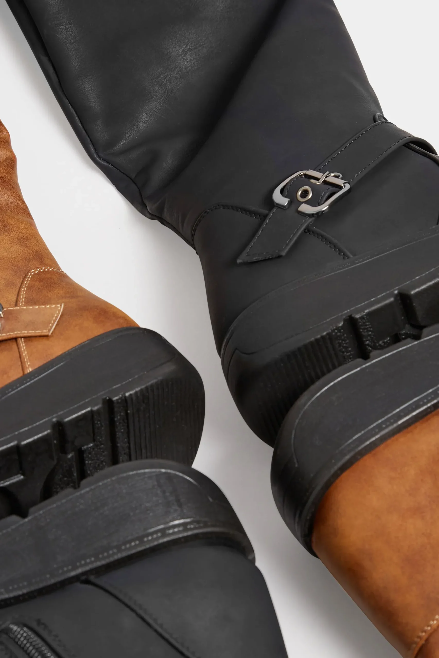 M&Co Yours Yours Tan Brown Knee High Wedge Boots In Wide E Fit>Women Boots