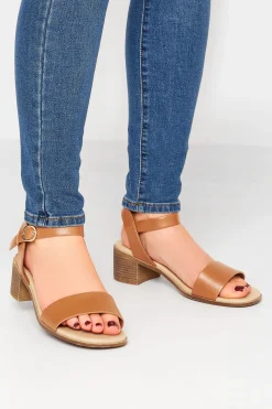 M&Co Yours Yours Tan Brown Strappy Low Heel Sandals In Extra Wide Eee Fit>Women Sandals