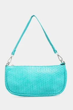 M&Co Yours Yours Turquoise Blue Woven Shoulder Bag><noscript><img width=