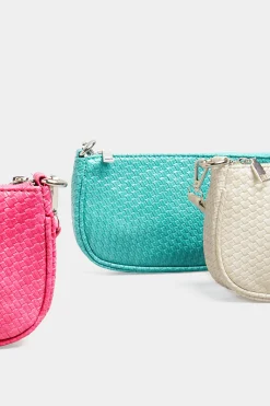M&Co Yours Yours Turquoise Blue Woven Shoulder Bag><noscript><img width=