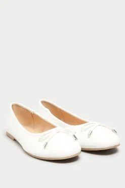 M&Co Yours Yours White Ballerina Pumps In Wide E Fit & Extra Wide Eee Fit>Women Flat Shoes