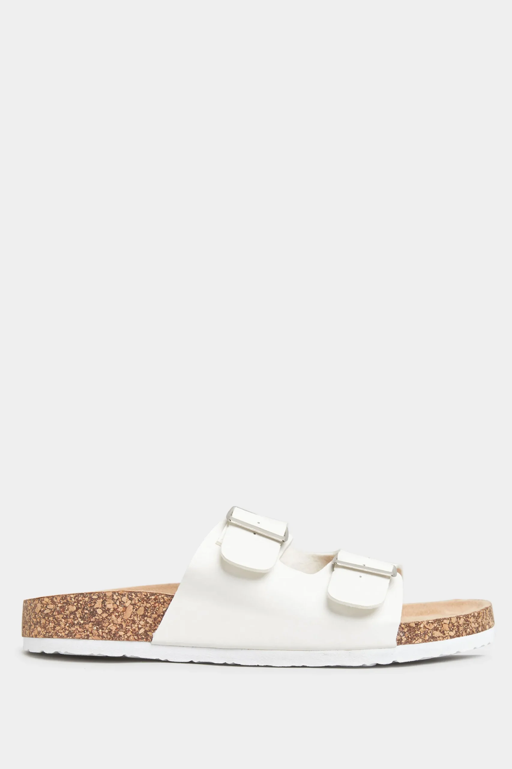 M&Co Yours Yours White Buckle Strap Footbed Sandals In Extra Wide Eee Fit>Women Flat Shoes