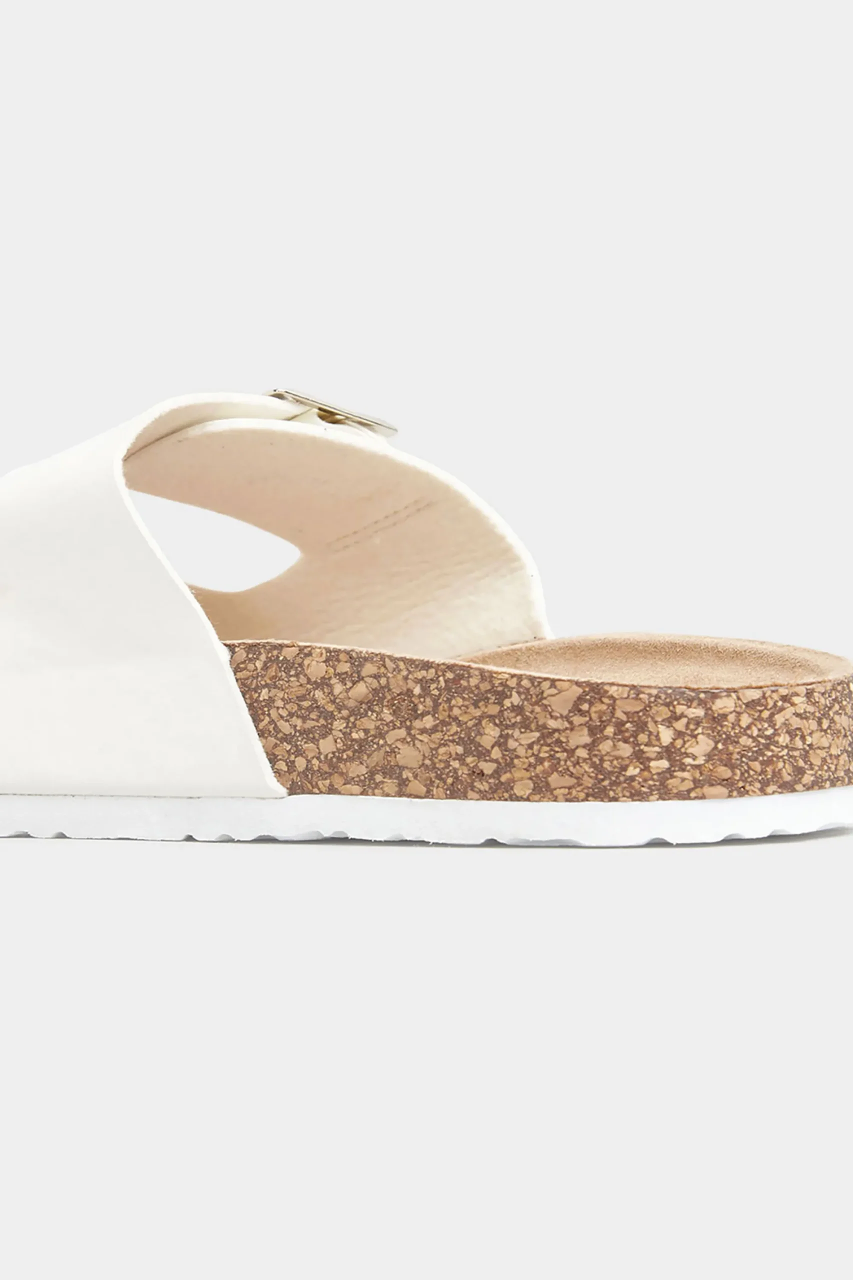 M&Co Yours Yours White Buckle Strap Footbed Sandals In Extra Wide Eee Fit>Women Flat Shoes