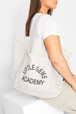 M&Co Yours Yours White Canvas Pocket Tote Bag>Women Bags