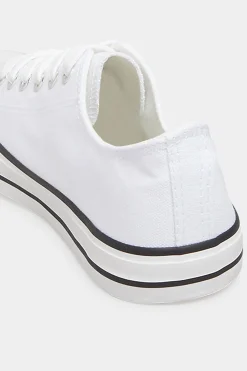M&Co Yours Yours White Canvas Low Trainers In Wide E Fit><noscript><img width=