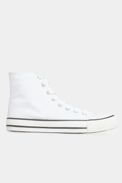 M&Co Yours Yours White Canvas High Top Trainers In Wide E Fit><noscript><img width=