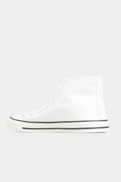 M&Co Yours Yours White Canvas High Top Trainers In Wide E Fit><noscript><img width=