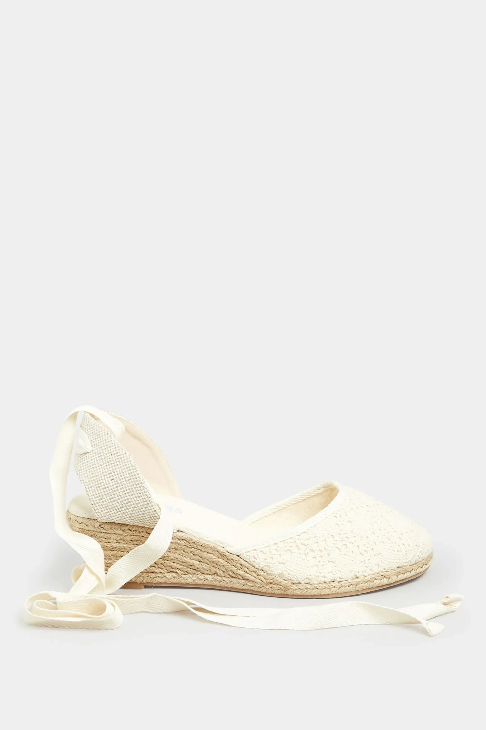 M&Co Yours Yours White Crochet Lace Up Espadrille Wedges In Wide E Fit & Extra Wide Eee Fit>Women Sandals
