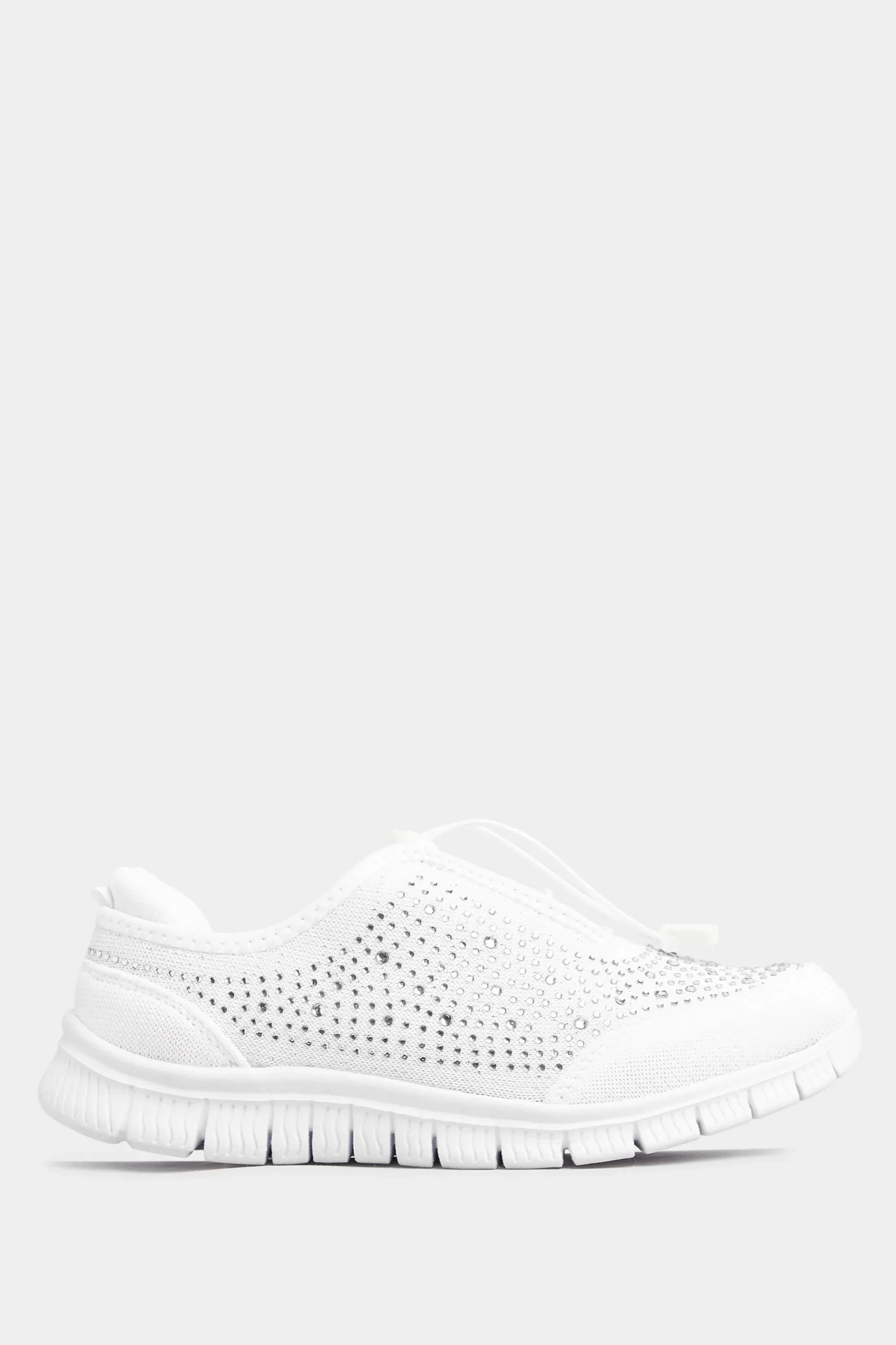 M&Co Yours Yours White Diamante Embellished Trainer In Extra Wide Eee Fit>Women Trainers