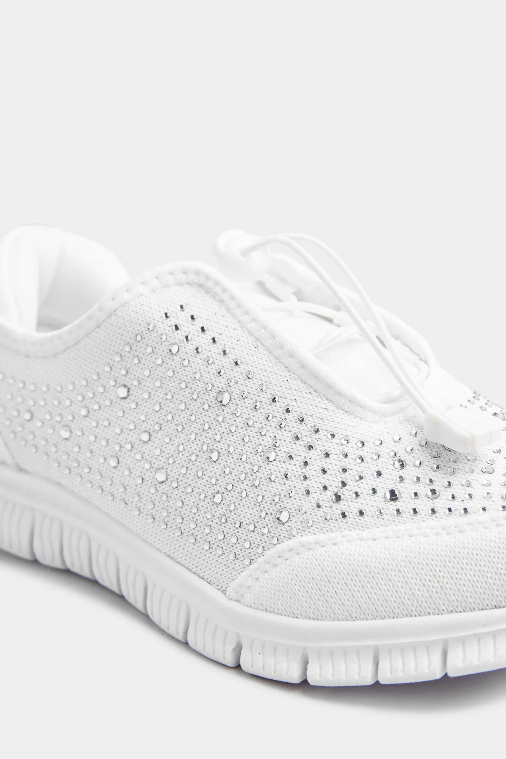 M&Co Yours Yours White Diamante Embellished Trainer In Extra Wide Eee Fit>Women Trainers