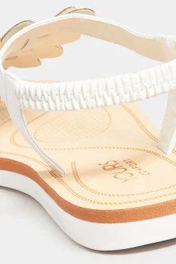 M&Co Yours Yours White Diamante Butterfly Sandals In Extra Wide Eee Fit><noscript><img width=