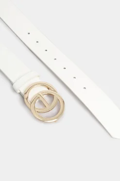 M&Co Yours Yours White Double Ring Faux Leather Belt><noscript><img width=