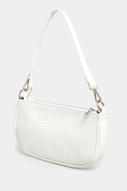 M&Co Yours Yours White Faux Croc Shoulder Bag>Women Bags