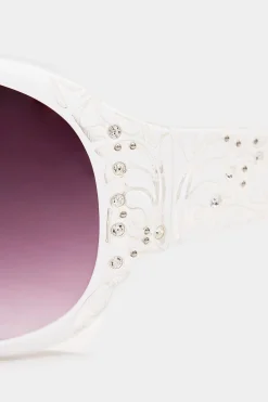 M&Co Yours Yours White Filigree Sunglasses><noscript><img width=