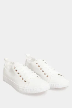 M&Co Yours Yours White Scalloped Edge Trainers In Wide E Fit>Women Trainers