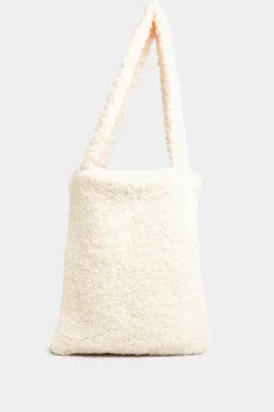 M&Co Yours Yours White Shearling Teddy Tote Bag>Women Bags