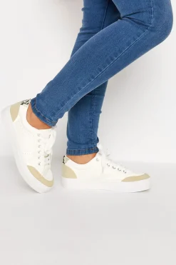 M&Co Yours Yours White Snake Print Trainers In Wide E Fit>Women Flat Shoes