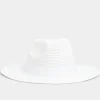 M&Co Yours Yours White Straw Fedora Hat>Women Hats