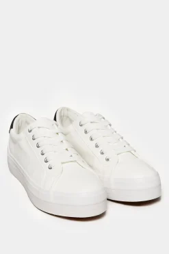 M&Co Yours Yours White Studded Detail Trainers In Wide E Fit>Women Flat Shoes