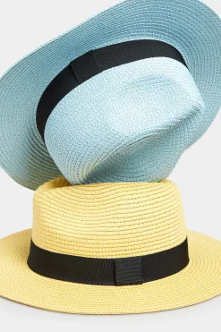 M&Co Yours Yours Yellow Straw Fedora Hat><noscript><img width=